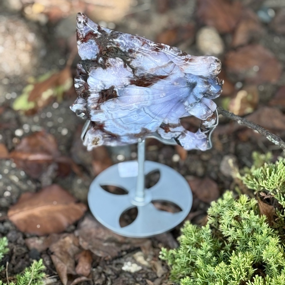 Blue Flower Agate Fairy and Custom Stand - BLUEFLWRAGTFRY-001 - Picture 12 of 14